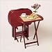 Lipper International 204/4 Cherry Oversized Tray Table Set with Stand
