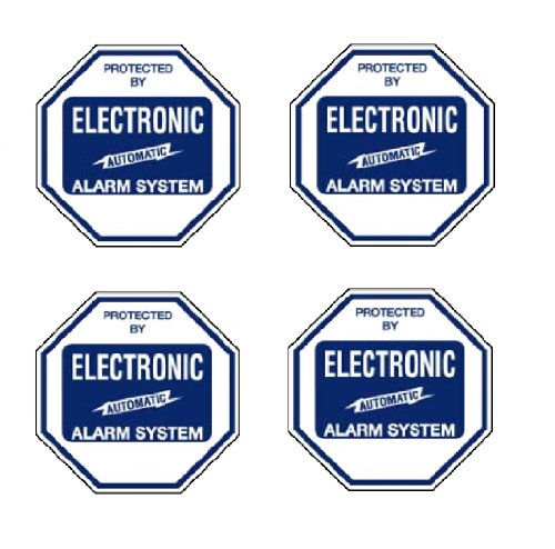 Security Decal #102 4 Commercial Grade Burglar ALARM System Deterrence Warning! Decals #102