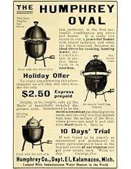 Home: 1906 Ad Humphrey Oval Gas Stove Heating Kettle Appliance Water Heater Kalamazoo - Original Print Ad - Authenticated