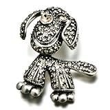 Clear Austrian Rhinestone Crystal Dog Brooches And Pins