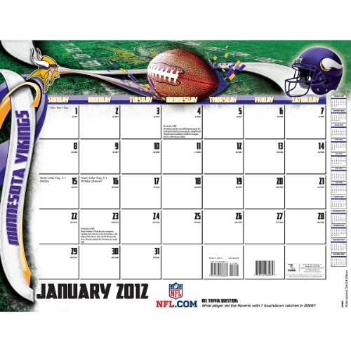 Turner Minnesota Vikings 2012 22x17 Desk Calendar