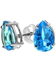 Tommaso Design (tm) Pear Shape Genuine Blue Topaz Earrings