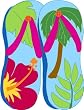 Flip Flops, Arts 'n Crafts Garden Size Applique Flag