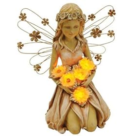 Moonrays 91332 Solar Power Highlighted Fairy with Sunflowers