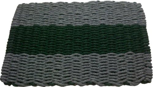 Texas Rope Doormats 2030128 Indoor and Outdoor Doormats, 20 by 30 Inch, Gray/Forest Green Stripe