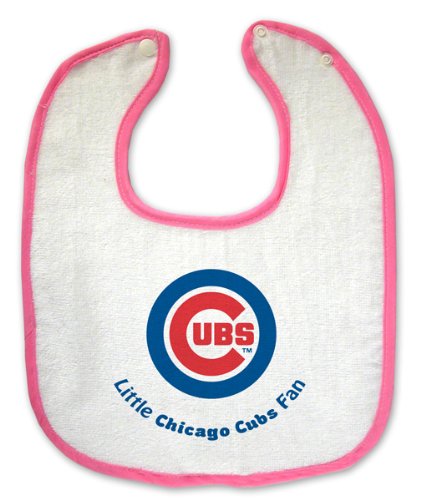 Chicago Cubs Pink Trim Snap Bib by McArthur Sports