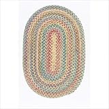 IMAGE OF Oval Botanical Isle Style Braided Rug in Sand (Sand) (.5