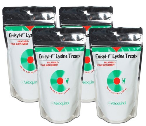 Value 4 Pack of Enisyl-F L-Lysine Treats Pouches for Cats and Kittens (4/180 gm)