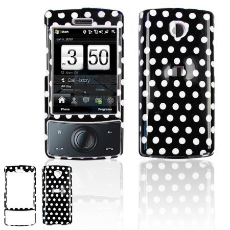 HTC Diamond CDMA Cell Phone Black/White Polka Dot Design Protective Case Faceplate Cover