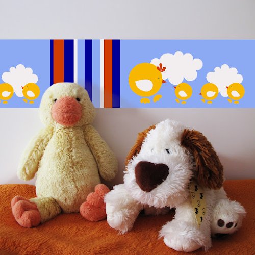 Imagen principal de Cenefa infantil POLLITOS A RAYAS