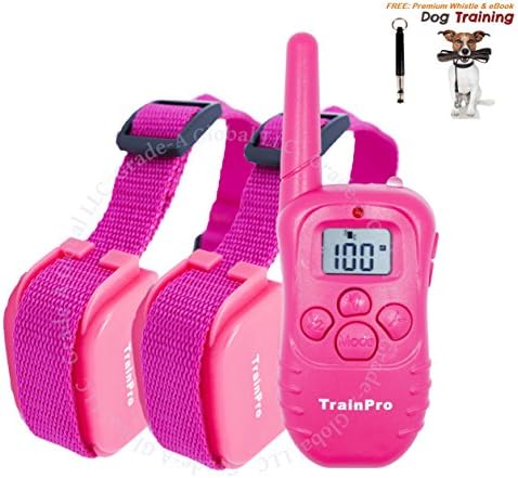 Lady TrainPro 330 Yd Remote Dog Training Electric Vibration Shock e Collar Rechargeable System with Bonus Dog Whistle &amp; eBook