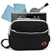 Sleek (Black) Neoprene Padded Case for FLO TV Personal Television PT350 ** Includes Micro Fiber Cloth and Cleaning Blower Brush