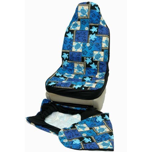 Hawaiian Car Seat Covers, Blue Sea Turtle, set of 2 Front Bucket seat covers, Made in Hawaii USA On Sale