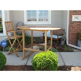 Eco Friendly Outdoor Patio Bar Height Table - Eucalyptus by Ewins