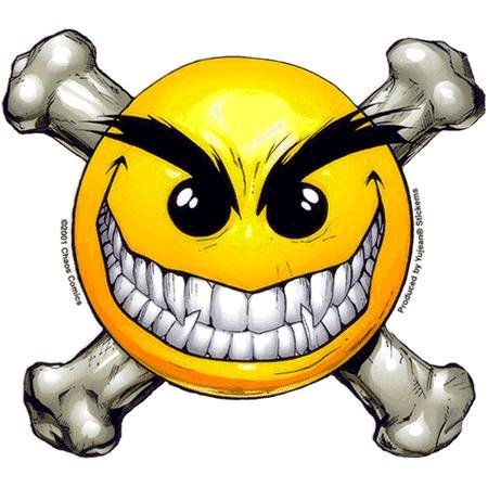 Evil Happy Face Sticker #2