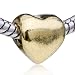 Golden Heart European Bead Fits Pandora Bead Charm Bracelets