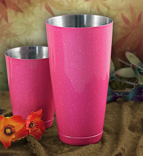 28 oz. Neon Pink Glitter Cocktail Shaker Tin