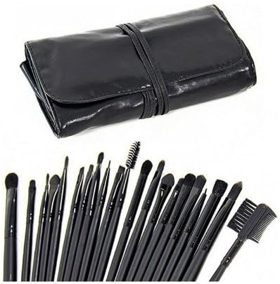 engdash® 32 PCS Black Rod Makeup Brush Set + Black Pouch Bag