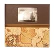 Home Essence 0388 Bookbound Photo Album, Fabric Old World Map and Faux Leather Front