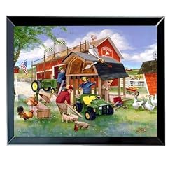 John Deere Barn Raising 10x12 Resin Clock