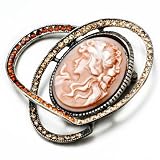 November Birthstone Heart Yellow Beauty Cameo Brooch Pins