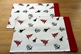 100% Cotton Christmas Vector Tree Print Pack of 2 Placemats
