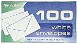 Top Flight Boxed Envelopes, 3.75 x 6.75 Inches, White, 100 Envelopes per Box (6900311)