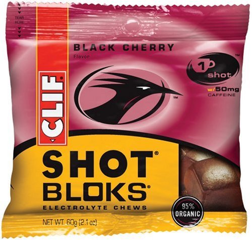 Clif Shot Bloks Organic Energy Chews, Black Cherry, 2.1-Ounce Packets (Pack of 12)