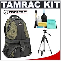 Tamrac 5546 Adventure 6 Digital Camera Bag (Camo) + Tripod + Accessory Kit for Canon Rebel XSi, XS, T1i, XTi, 40D, 50D, Nikon D40, D60, D5000, D90, D300, D700, Olympus Evolt E-30, E-450, E-520, E-620, and Sony Alpha A200, A300, A350, A700 Digital SLR Cameras