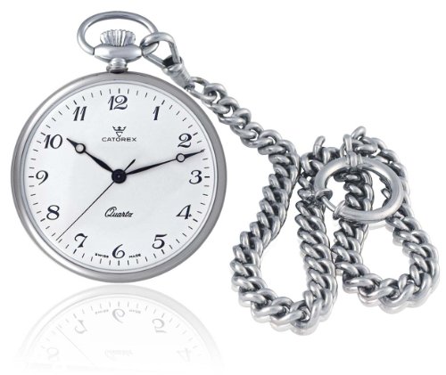 Catorex Men's 871.1.1815.120 La Pautele Palladium Brass White Dial Pocket Watch
