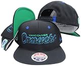 Vancouver Canucks Black Script Snapback Adjustable Plastic Snap Back Hat / Cap