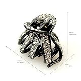 Esteve Black Crystal - Cubitas Avignon Collection (Made in France, Swarovski Crystals, Claw clip)