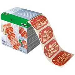 Sigel CS106 Weihnachts-Sticker auf Rolle, Merry Christmas, 74x40 mm, 500 Sticker