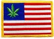 United States of Weed Embroidered Patch Marijuana Pot Leaf American Flag Novelty Iron-On Emblem