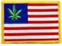 United States of Weed Embroidered Patch Marijuana Pot Leaf American Flag Novelty Iron-On Emblem