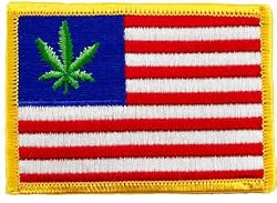 United States of Weed Embroidered Patch Marijuana Pot Leaf American Flag Novelty Iron-On Emblem