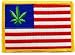 United States of Weed Embroidered Patch Marijuana Pot Leaf American Flag Novelty Iron-On Emblem
