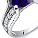 Created Sapphire Solitaire Style Ring Sterling Silver 2.75 Cararts Sizes 5 to 9