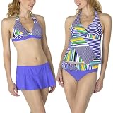 Isaac Mizrahi for Target Stripe Swimwear - Periwinkle