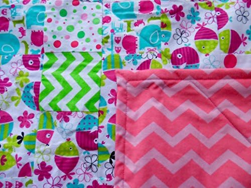 Handmade Patchwork Baby Girl Quilt - Crib Nursery Bedding - Lightweight Cotton Quilted Comforter