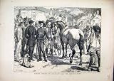 1871 Buying Horses Brittany French Army Street Scene