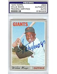 Collectibles: Willie Mays Autographed/Hand Signed 1970 Topps Card #600 PSA/DNA #81943206 - Hall of Fame Memorabilia