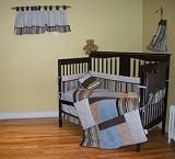 Emmanuel Blue & Brown 9 piece Baby Bedding Set