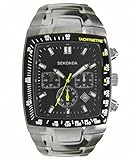 Sekonda Men's Quartz Watch with Black Dial Chronograph Display and Silver Stainless Steel Bracelet 3844.27