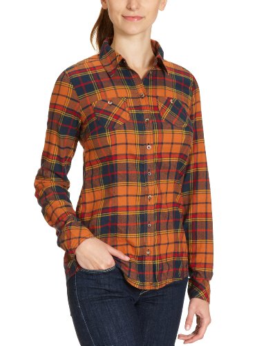 TOM TAILOR Denim Damen Bluse 20168320071/flanell check blouse, Gr. 36 (S), Orange (3164) Preisvergleich