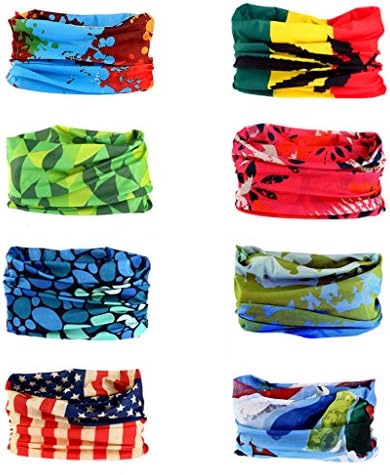 Coolive 16-in-1 Assorted Multifunctional Style Yoga Sports Fashion Travel Colors Headband Seamless Uv Buff Solid Moisture Wicking Bandana Headscarf (style 10(8pcs))