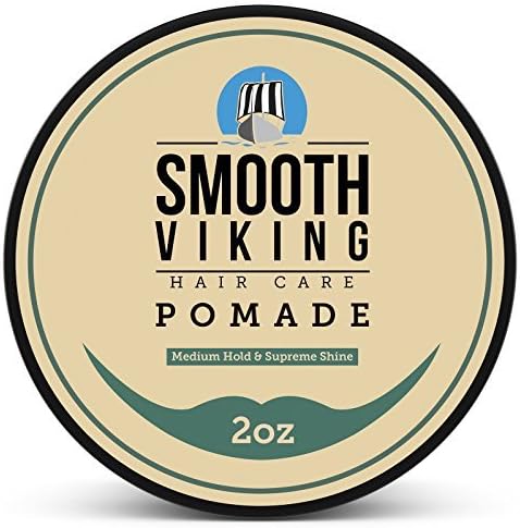 Pomade for Men - Best Hair Styling Formula for Medium Hold and High Shine - Perfect for Straight, Thick and Curly Hair - 2 OZ - Smooth Viking by Smooth Viking