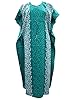 Green Kaftan Printed Kimono Sleeves Night Wear Caftan