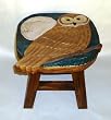 Hoot Owl Hand Carved Wooden Foot Stool