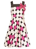 Rare Edition Girls 7-16 Black/Fucsha/White Dot Dress